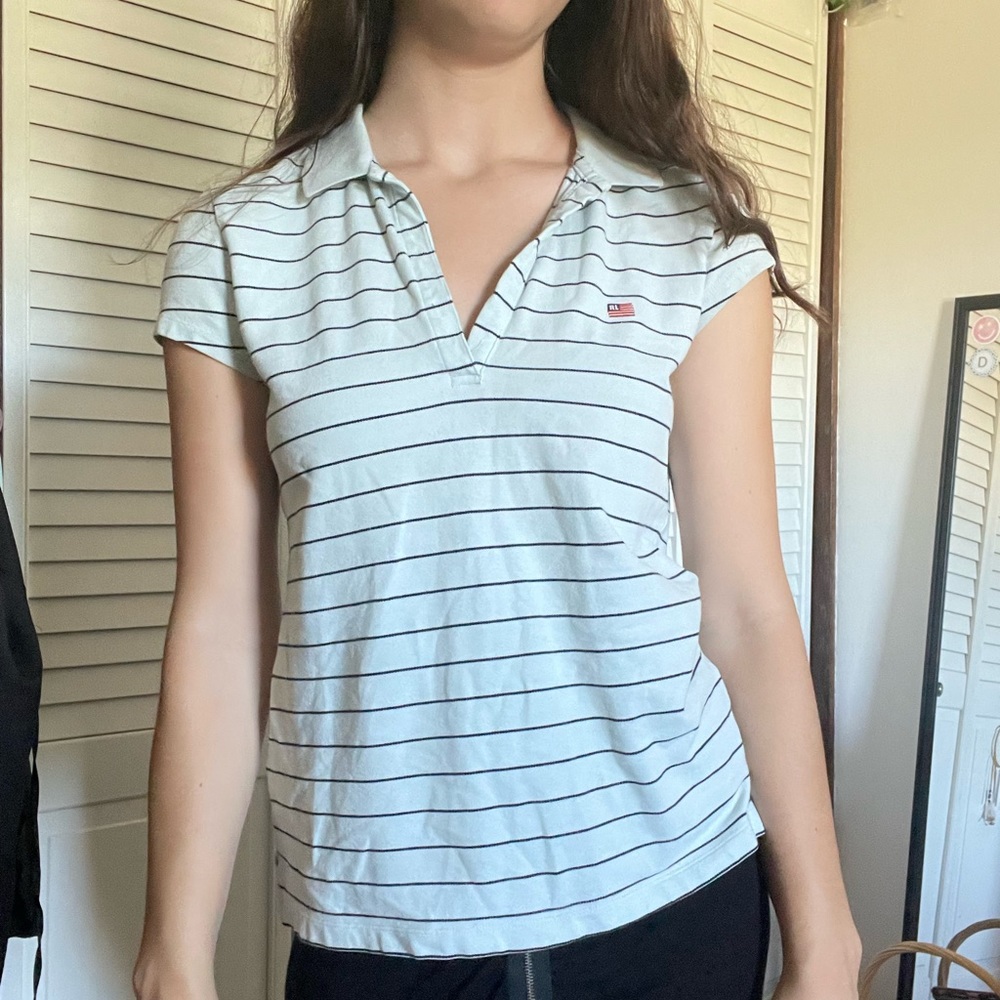 Collared striped shirt